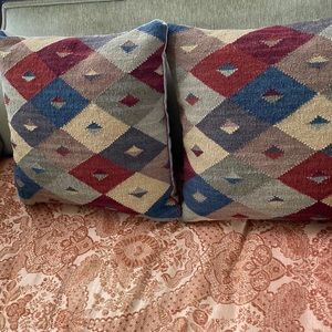 In excellent like new condition, 2 wool Klimt    pillow cases .